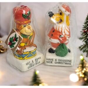 1975 Christmas Candle Monkey Doggone on drum "GET A BANG OUT OF CHRISTMAS" NEW